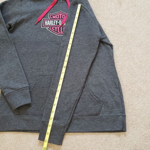 Harley Davidson Graphic Big Logo Hoodie Sweatshirt Columbus Ohio Size M - Picture 5 of 6